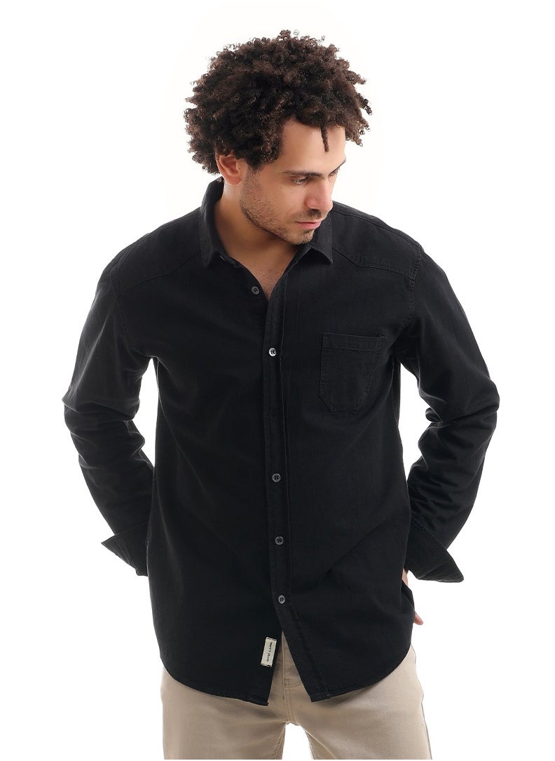 DOTT - Slim Fit Denim Shirt With Pocket - Image 1