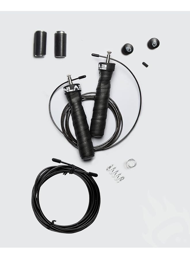 Pro Power Plus Skipping Rope - Anti Slip, Adjustable, Ball Bearing Design for Gym, Crossfit, Double Unders, Speed Jumping, Boxing, Cardio and Weight Loss - for Men and Women (Black)