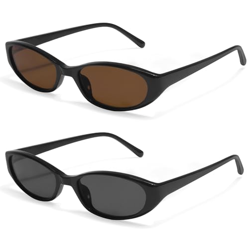 GUVIVI Retro Oval Sunglasses for Women 2026 90s Small Chic Cat Eye Sun Glasses Sunnies Lightweight Shades - Image 1