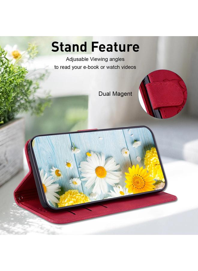 اس-توب جراب لهاتف Realme C65 4G جراب هاتف من الجلد المنقوش بزهرة الزنبق - Image 5