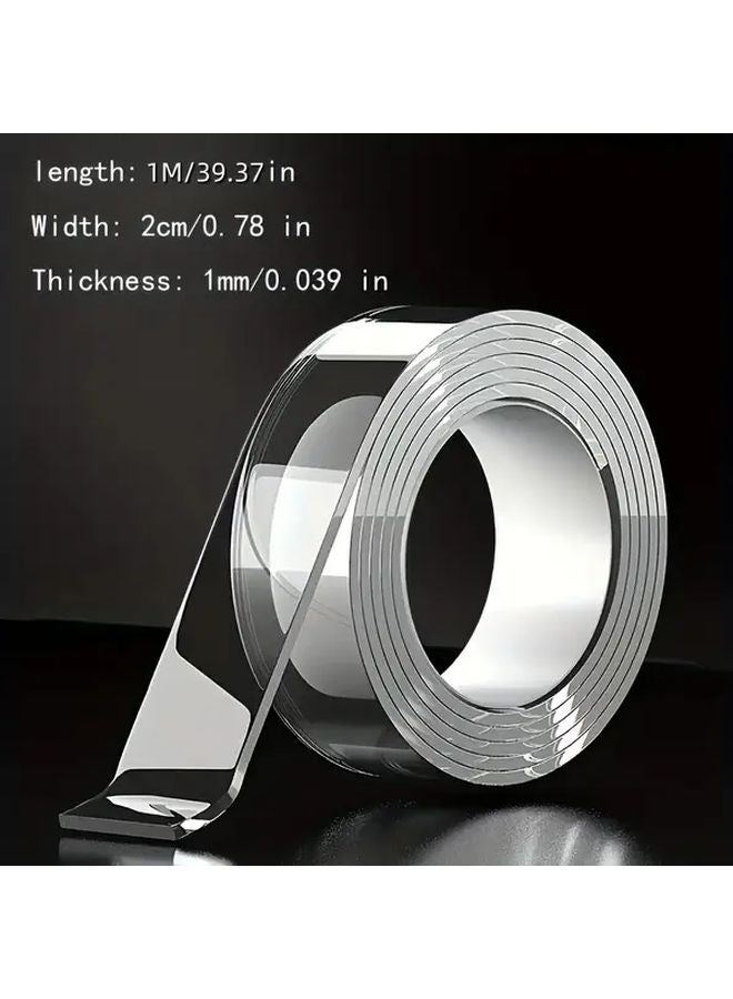 White Double Sided Tape 2cm x 3 28FT Strong Adhesive Removable Multipurpose - Image 1