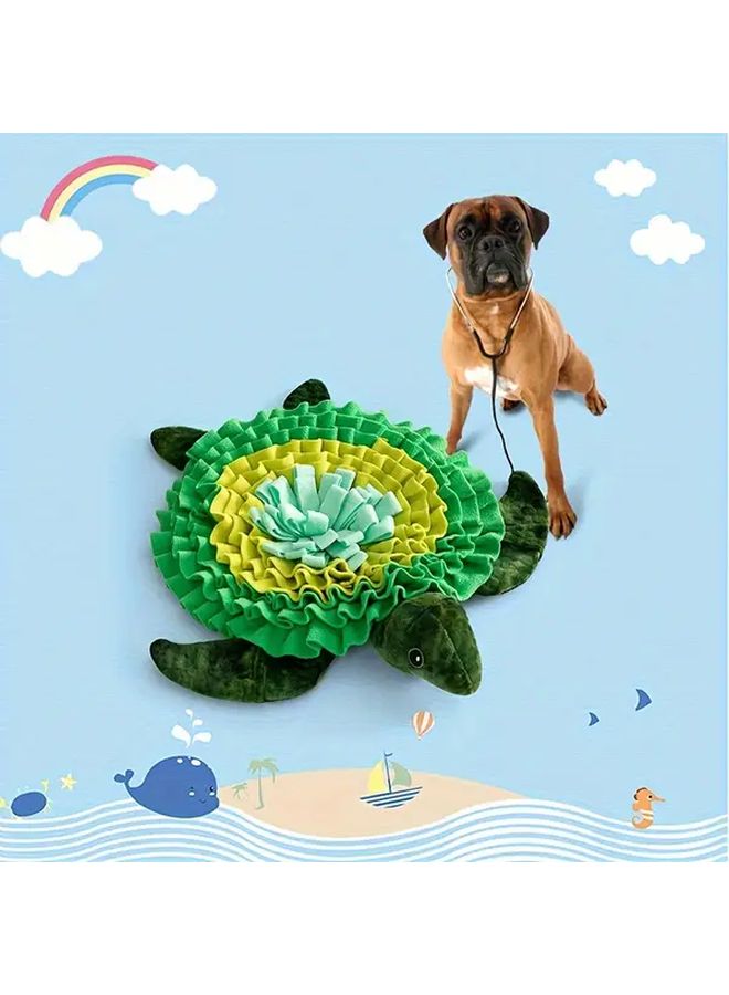 سجادة التغذية التفاعلية الخضراء للكلاب والقطط والأرانب - سجادة الألغاز للتغذية البطيئة - Image 1