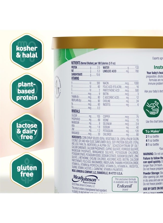 Enfamil برو سوبى حليب أطفال قائم على الصويا للبطن الحساسة، خالي من اللاكتوز، خالي من الحليب، وDHA لدعم الدماغ، مسحوق بروتين مصدره نباتي، علبة 20.9 أونصة (عبوة من 4)  - Image 3