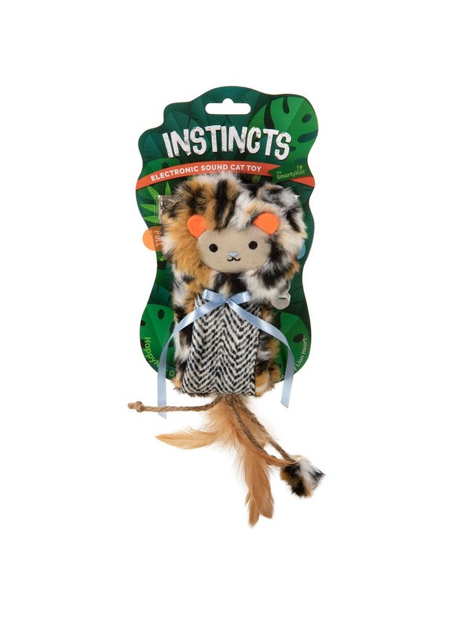 SmartyKat SmartyKat Instincts Looney Lion Heart Kicker Plush Electronic Sound Refillable Cat Toy w/HappyNip Tube (Catnip & Silvervine) - Multicolor, One Size  - Image 2