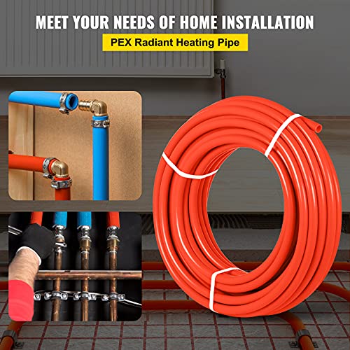 Happybuy Oxygen Barrier 1/2 Inch 300 Feet Tube Coil EVOH PEX-B Pipe, for Residential Commercial Radiant Floor Heating, Red - Image 2