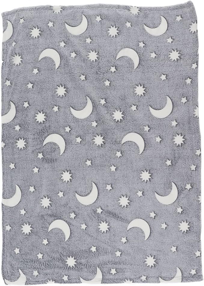 Glowing Plush Blanket for Kids Gray Sofa Couch Bed 2.5x3.3ft - Image 1