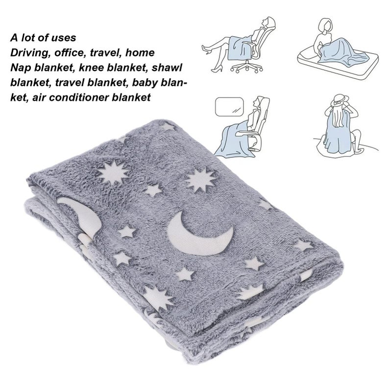 Glowing Plush Blanket for Kids Gray Sofa Couch Bed 2.5x3.3ft - Image 4