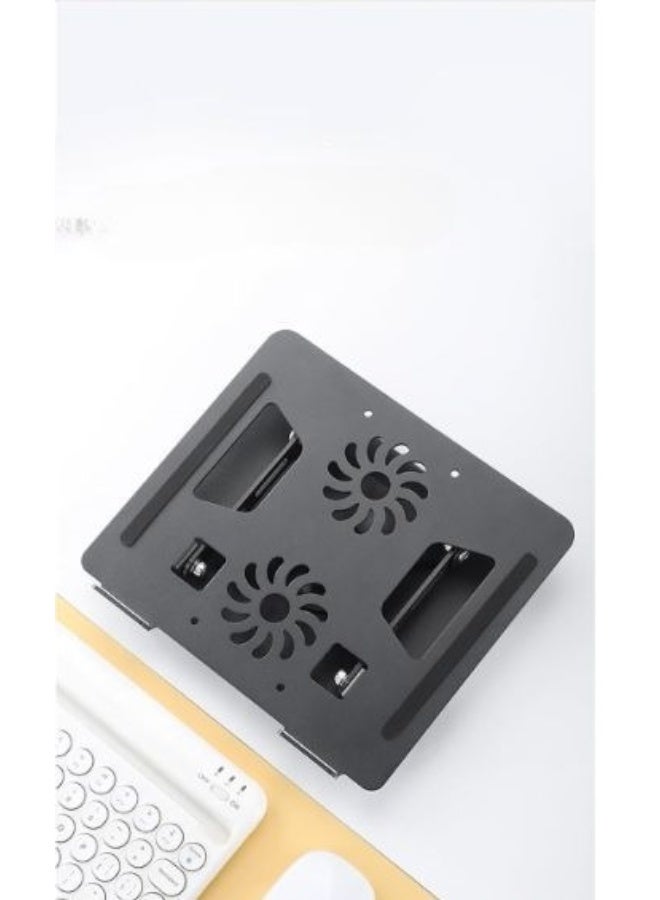 حامل لابتوب ألومنيوم أنيق مع مروحة تبريد – قابل للتعديل والدوران 360 درجة – تصميم مضاد للانزلاق – مناسب لأجهزة 9–15.6 بوصة - Image 3