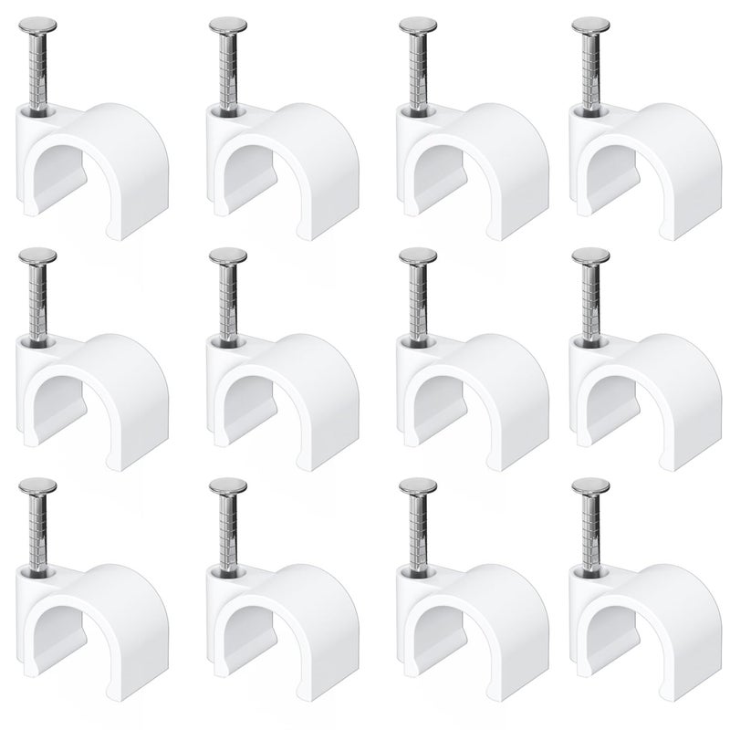 Jadaol 8mm Wide Design Cable Clips with Nails for Round Ethernet Cables, Cord Clips for Wall, Nail-in Wire Tacks for Cat5/Cat6/Cat7 RJ45 Cable, Coaxial, TV, Speaker, Electrical Wire, 100 Pack - Image 1