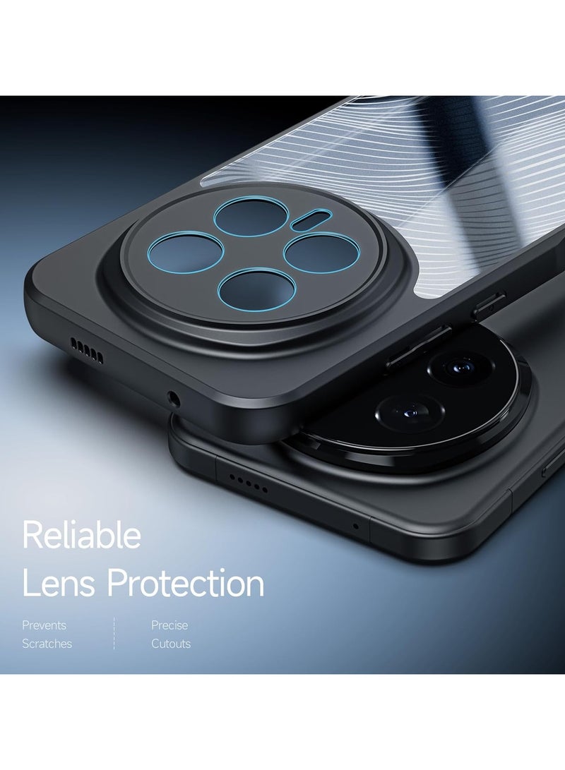 general Protective Case Compatible with Honor Magic 8 Pro Smooth-lined Matte Frosted Transparent Back Cover Anti-Fingerprint  Drop-Proof PC+TPU Shock-Absorbing Protective Case - Image 4