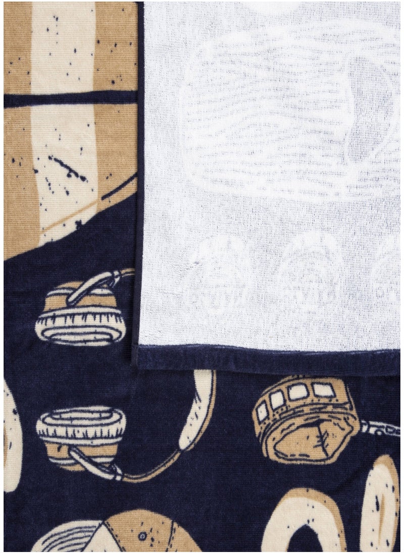 OLAIAN OLAIAN by DECATHLON, Beach towel 145 x 85 cm - Icon Blue  - Image 4