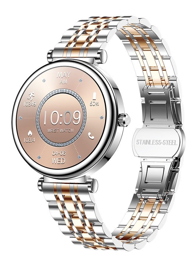 RollsTimi  Ladies Smartwatch, 1.27" High-Definition Touch Screen Watch, Waterproof Smart Watch, Exquisite Appearance Premium Business Watch, Stylish Design Commuter Watch, RTi109 Two-Color Dial Silver Smart watch  - Image 1