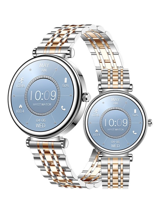 رولستيمي السيدات ساعة ذكية ، 1.27 " عالية الوضوح شاشة تعمل باللمس ووتش ، للماء ساعة ذكية ، مظهر رائع قسط الأعمال ووتش ، تصميم أنيق ركاب ووتش ، رتي 109 لونين الطلب الفضة ساعة ذكية - Image 1