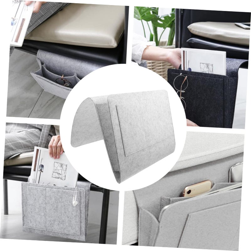 Felt Hanging Organizer Storage Pouch For Bedside Home And Dorm Grey - Image 3