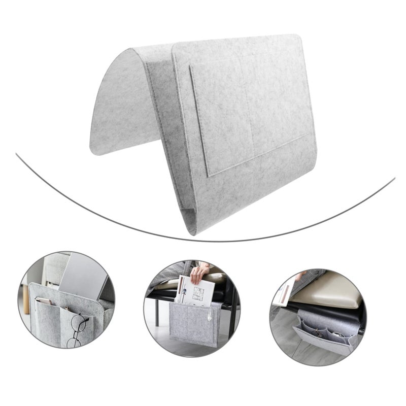 Felt Hanging Organizer Storage Pouch For Bedside Home And Dorm Grey - Image 4