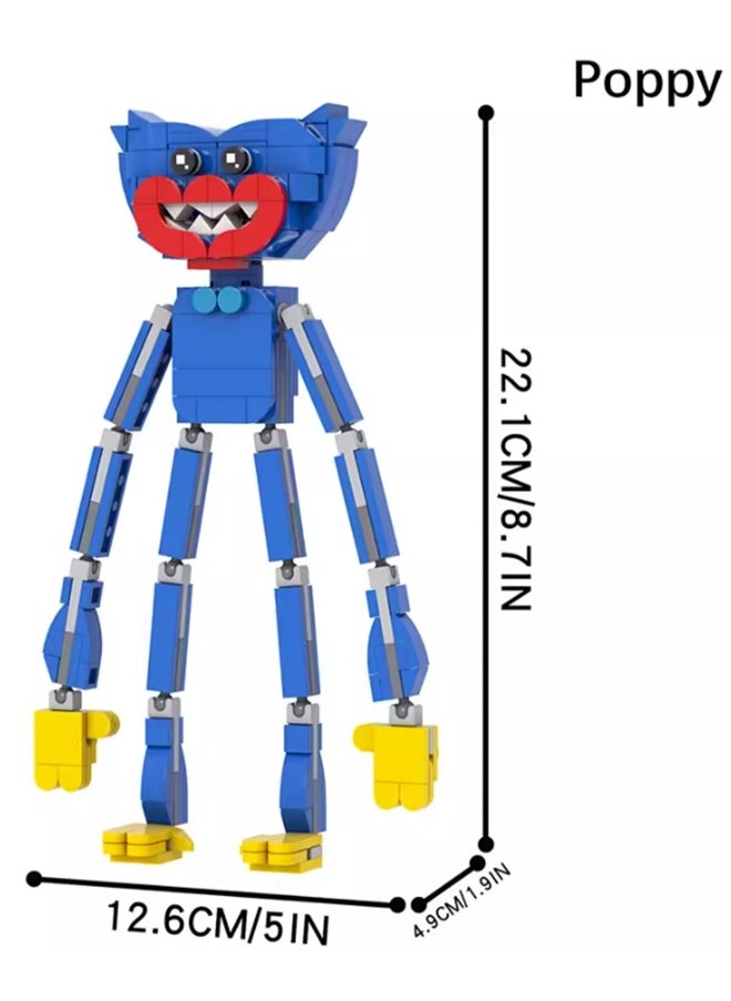 Creative Film, Television, Game And Animation Series Small Particle Assembly Building Blocks Assembly Model Ornaments (Blue Poppy 253Pcs)  - Image 2