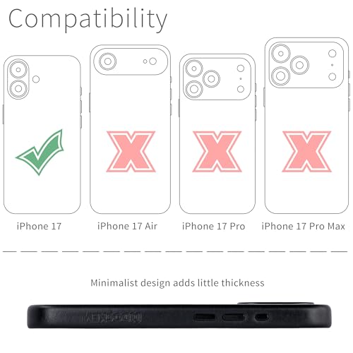 Dockem Genuine Leather Case for iPhone 17 Compatible with MagSafe with Capacitive Camera Control Button MSGL Black - Image 3