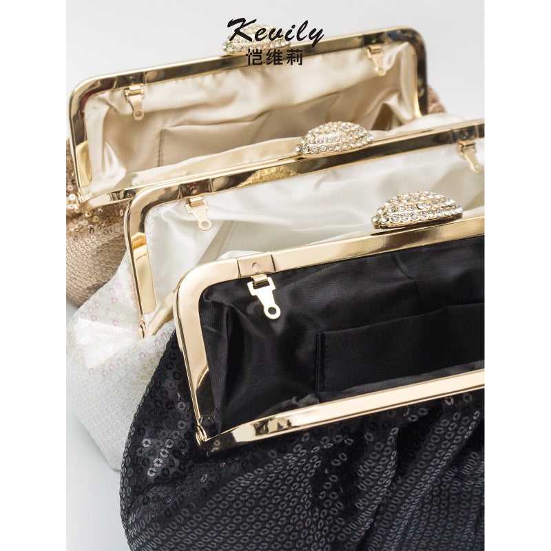 Kai Weili Multicolor Sequin Bag Diamond-Encrusted Women'S Bag Evening Bag Wedding Dress Cheongsam Handbag - Image 3