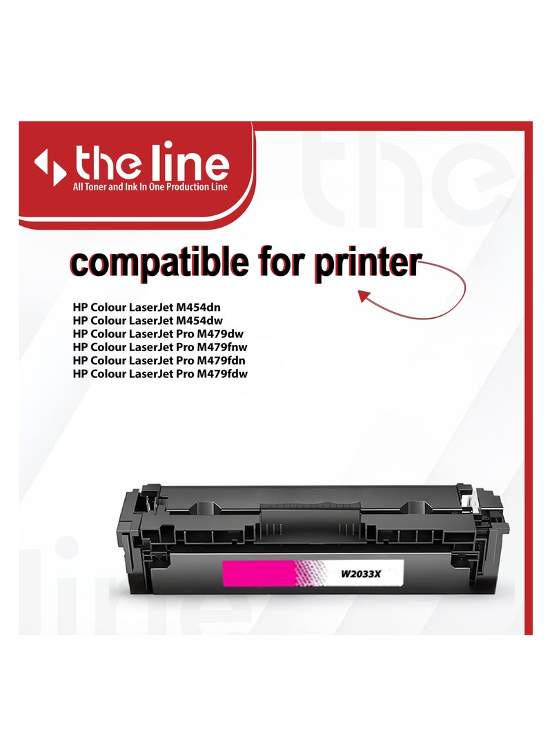 The Line - The line 415A W2033A Color Toner Cartridge Compatible with HP LaserJet Pro M455dn, M480f, M479fnw, M479fdw, M479fdn, M479dw, M454dn, M454dw Magenta - Image 1