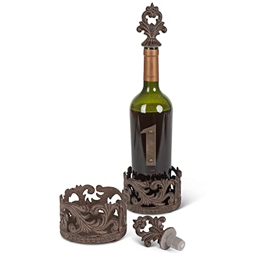 GG Collection Acanthus Wine Bottle Holder and Stopper - Image 2