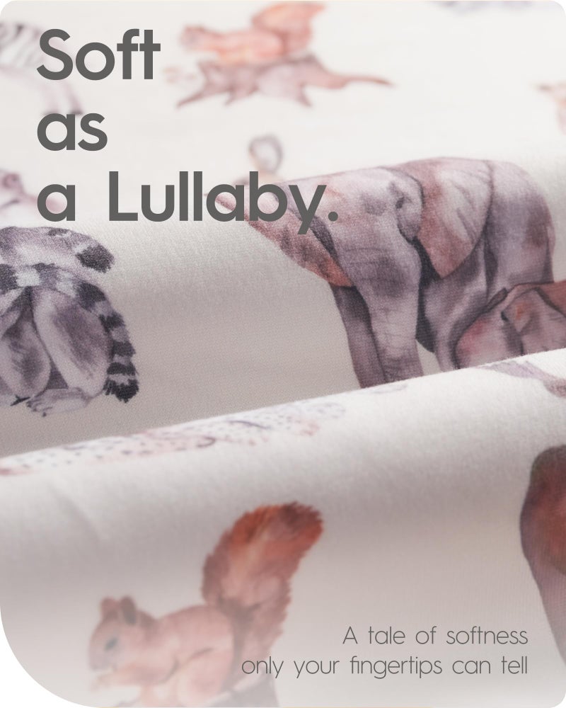 TOTBASIC Graco Pack and Play Fitted Sheets - 2 Pack Mini Crib Sheets, Hypoallergenic and Soothing, Premium Jersey Fabric, Safari Sea Animals Pattern - Image 4