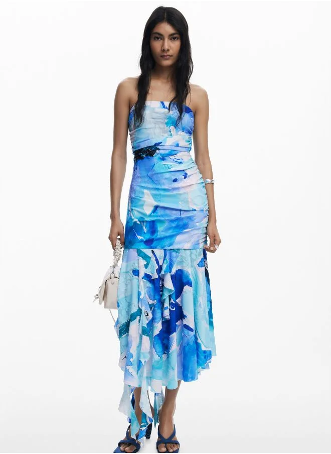 DESIGUAL Asymmetric Bandeau Dress