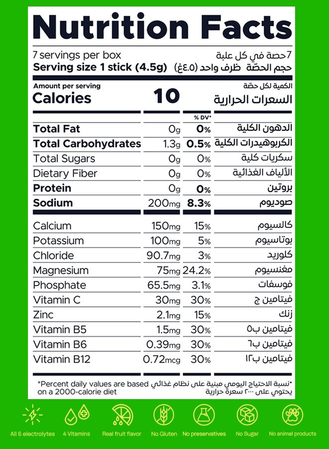 Oneshot Kids Lime Burst, Daily Hydration, Sugar Free Electrolyte Powder Drink Mix with Vitamins and Zinc, No Aftertaste, Lime Lemon Flavor, 7 Sachets - Image 4