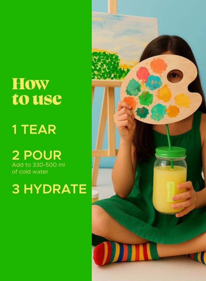 Oneshot Kids Lime Burst, Daily Hydration, Sugar Free Electrolyte Powder Drink Mix with Vitamins and Zinc, No Aftertaste, Lime Lemon Flavor, 7 Sachets - Image 3