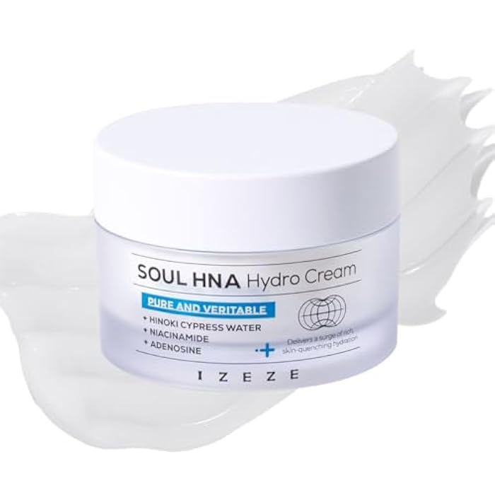 IZEZE Soul HNA Hydro Cream 1.69 fl.oz, 50 ml | Hyaluronic Acid Moisturizer Face Cream, Adenosine Facial Cream, Cypress Water, Korean Skincare for Dry Skin, Hydrating Cypress Extract - Image 1