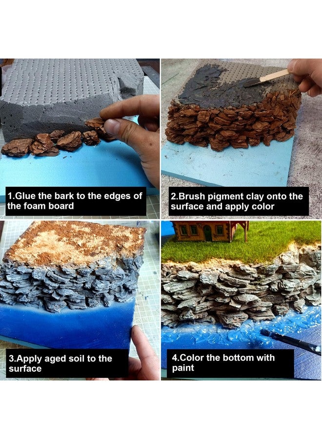 Warmtree Miniature bark Diorama Materials Miniature Terrain for Diorama Supplies Mini Model Military Scene Railway Fairy Garden Diorama Scenery Landscape - Image 4