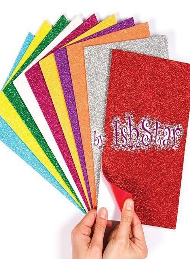 JERN Self-Adhesive Glitter Foam Sheets Sticky Back Foam Sheets, Pack of 10 - Image 1