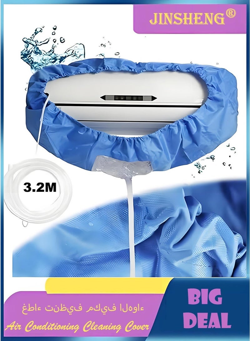 JINSHENG Air Conditioning Cleaning Cover Bag, Wall Mounted Air Conditioning Dust Washing Clean Protector Bag, for Large Size 2P-3P Wall Mounted AC Service with 3.2M Water Pipe - Image 1