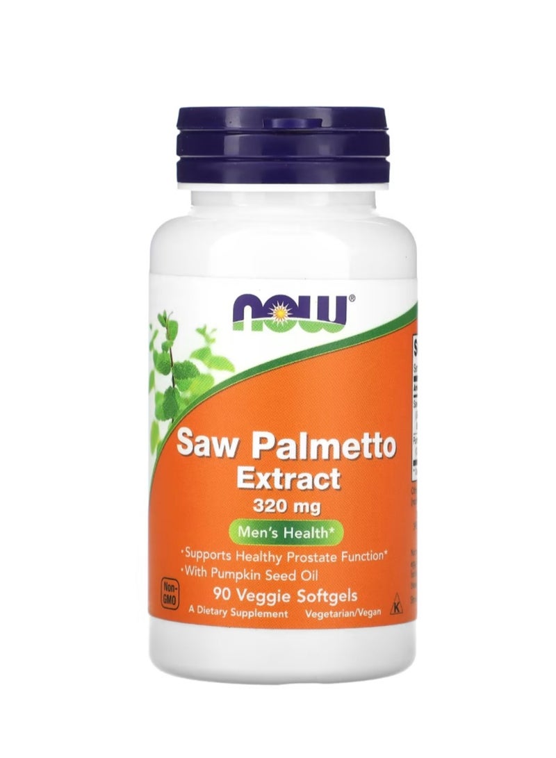 now Saw Palmetto Extract Men's Health 320 Mg 90 Veggie Softgels - Image 1