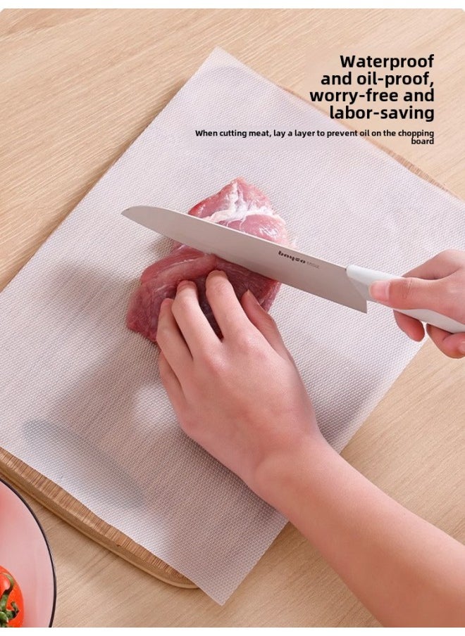 Generic - Disposable Cutting Board Pe Pad Anti-skid Antibacterial Kitchen Cutting Board Meat Cutting Paper Outdoor Plate Vegetable Cutting Chopping Board Supplementary Food Sticking Board-Color:Default Items-Specifications:1 Box + 3 Rolls Of Refills - Image 1