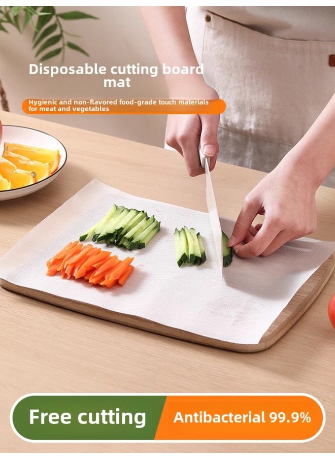 Generic - Disposable Cutting Board Pe Pad Anti-skid Antibacterial Kitchen Cutting Board Meat Cutting Paper Outdoor Plate Vegetable Cutting Chopping Board Supplementary Food Sticking Board-Color:Default Items-Specifications:1 Box + 3 Rolls Of Refills - Image 1