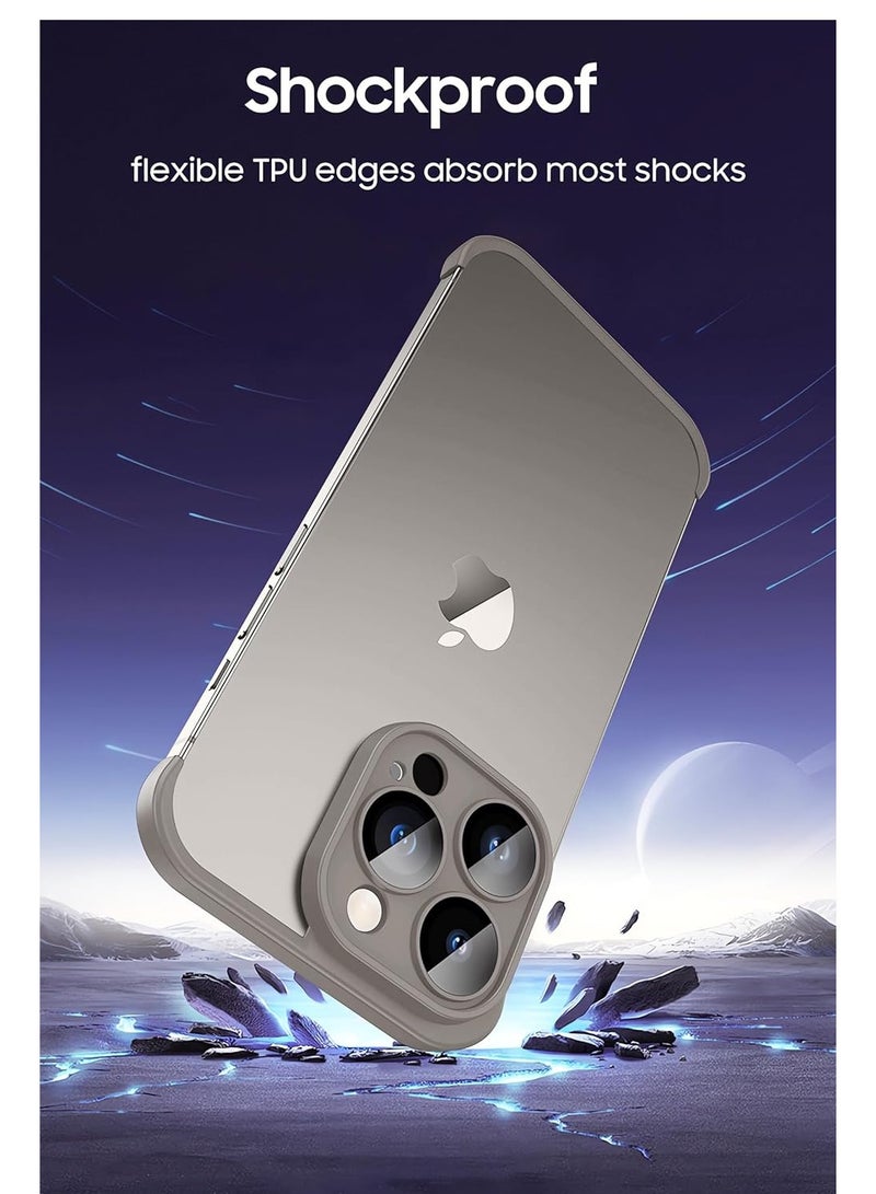 KASTWAVE iPhone Case TPU Bumper, Compatible for iPhone 15 Pro Case with Thin Lens Protection Case, Frameless Four Corner Fall Protection Mat, Slim Shockproof Soft TPU Silicone Cover, Gray, 1Pcs - Image 4