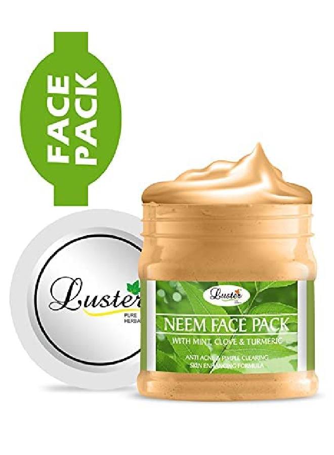 LUSTER Neem Face Pack | Anti Acne & Pimple Clearing | Fairness Face Pack | For Glowing Skin Dry & Oily Skin | Anti acne Face pack | For Men & Women | Paraben & Sulfate Free 500 g - Image 3