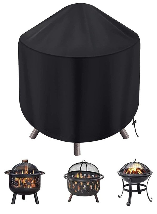 maobutte Round Fire Pit Cover for 22-34 Inch Firepit, Heavy Duty Outdoor Patio Fireplace Covers - Waterproof Dustproof Anti UV and Tear Resistant - Image 1
