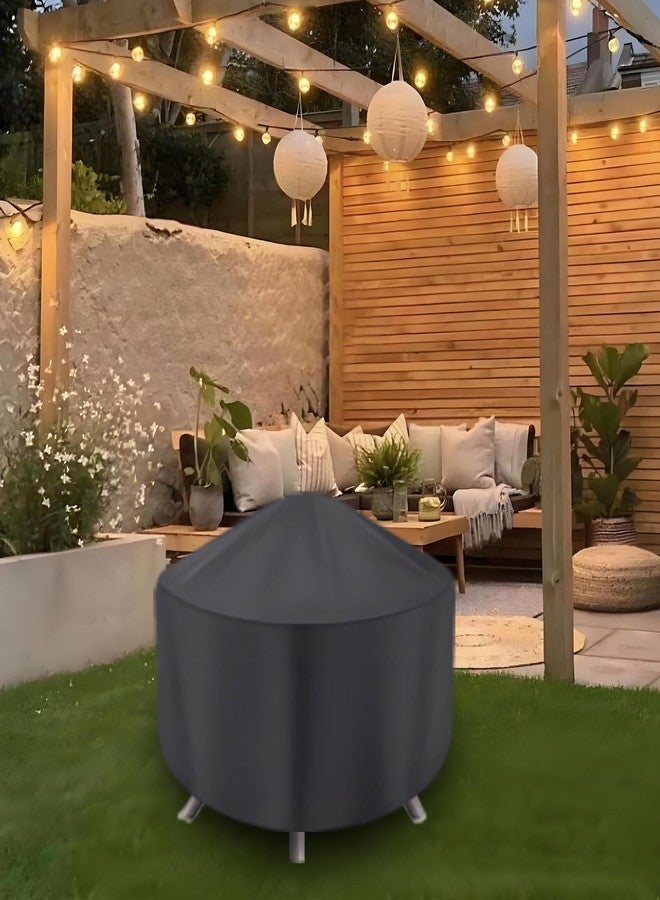 maobutte Round Fire Pit Cover for 22-34 Inch Firepit, Heavy Duty Outdoor Patio Fireplace Covers - Waterproof Dustproof Anti UV and Tear Resistant - Image 5