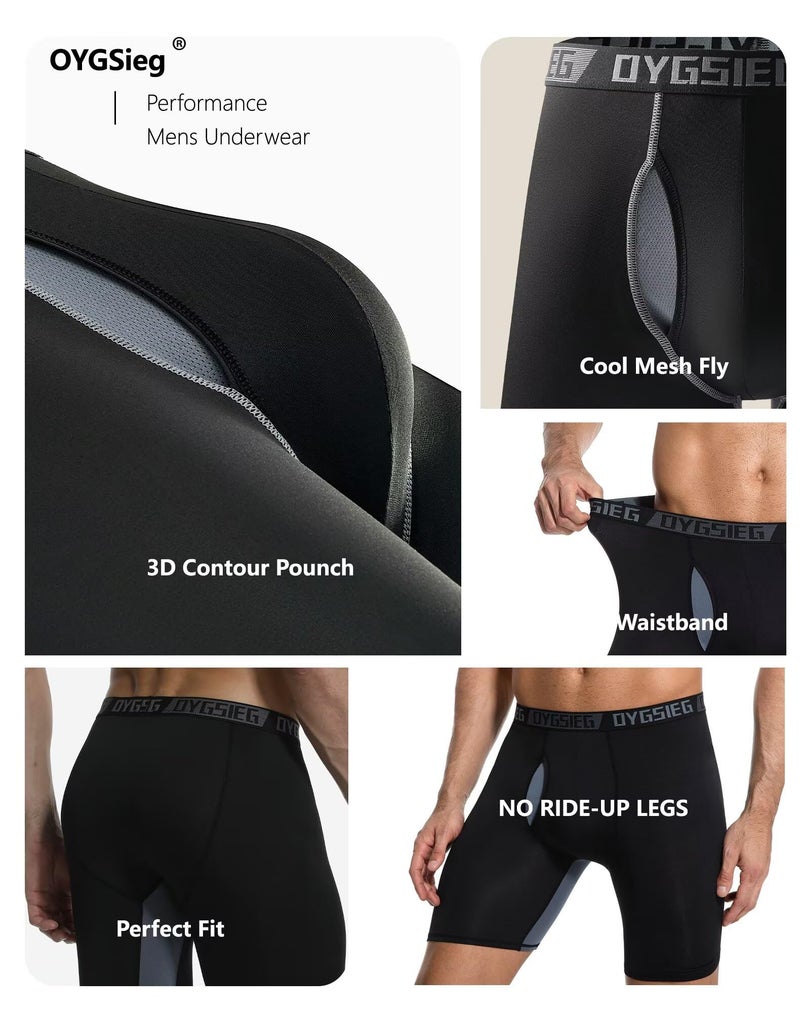 OYGSieg Men's Boxer Briefs,Fly with Built-in Total Support Pouch Moisture-Wicking Odor Control Cool Underwear for Men 5-Pack 02A XL - Image 5