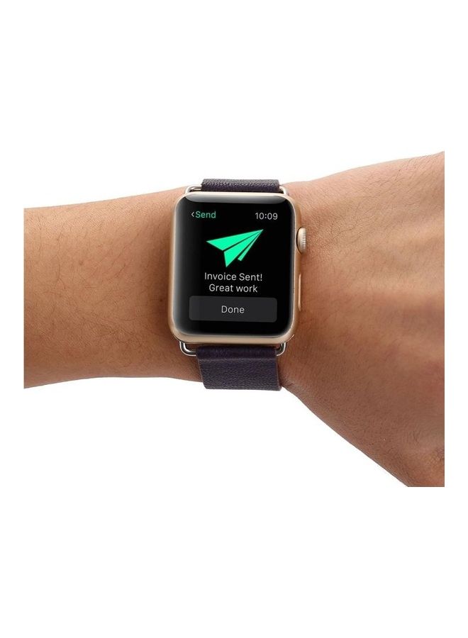 NIBEMINENT Replacement Watchband for Apple Watch Series 3/2/1 38mm Navy Blue - Image 5