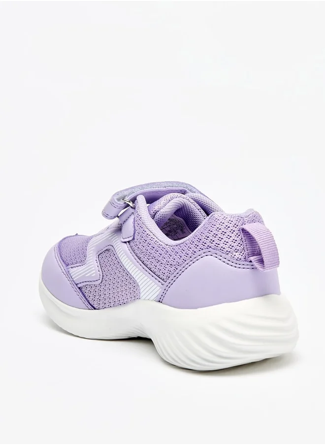 شو اكسبرس Girls Textured Sneakers with Hook and Loop Closure