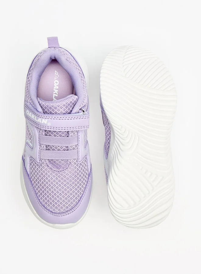 شو اكسبرس Girls Textured Sneakers with Hook and Loop Closure