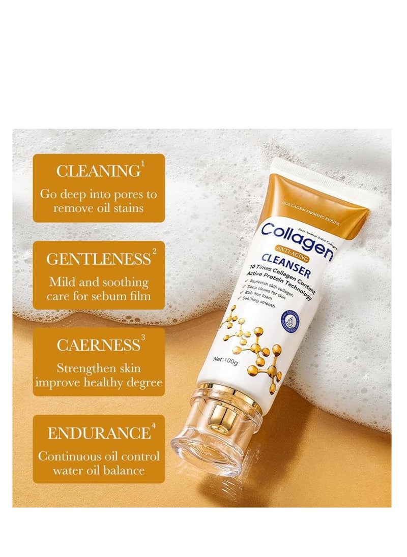 SADOER - Collagen Skin Care Set, 6 Pcs Anti Aging Facial Care Sets for Women, Firming Skin, Shrink Pores, Smooth Wrinkles, Moisturizing Skin Care Kit Include Face Serum and Face Cream - Image 1