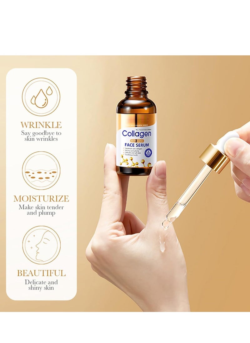 SADOER - Collagen Skin Care Set, 6 Pcs Anti Aging Facial Care Sets for Women, Firming Skin, Shrink Pores, Smooth Wrinkles, Moisturizing Skin Care Kit Include Face Serum and Face Cream - Image 1