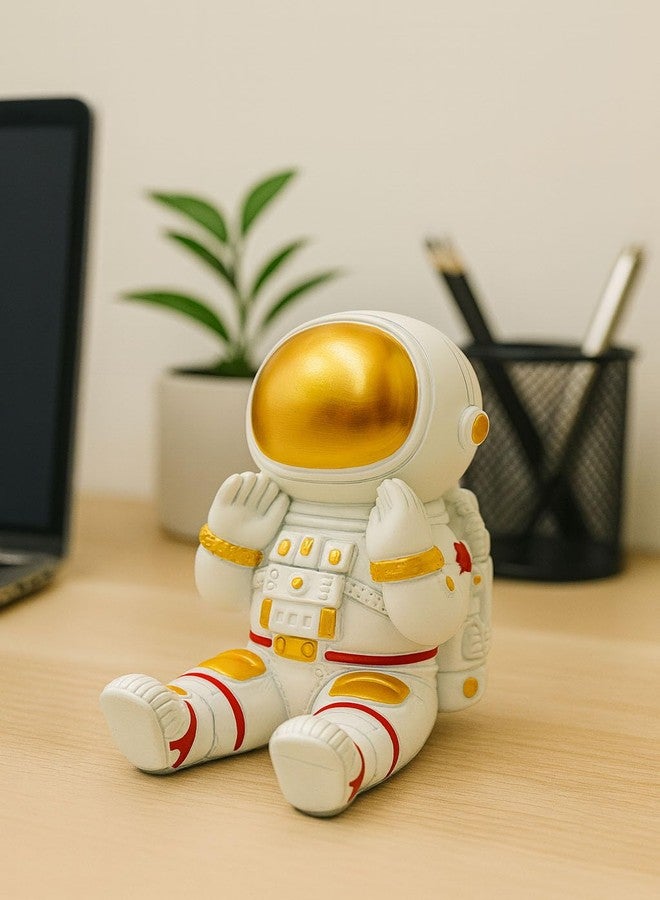 BATH GURU BB Cute Astronaut Phone Stand Holder for Desk - Resin Space Figurine Mobile Stand for Office & Home Décor | Astronaut Statue for Kids Room, Tabletop Accessories Smartphone Holder Gift for Space Lovers - Image 3