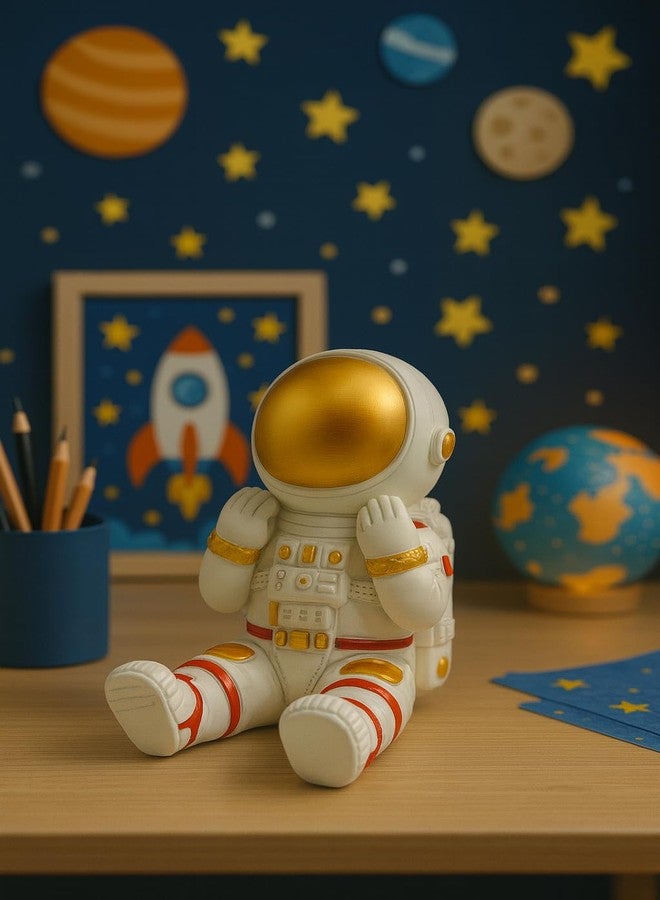 BATH GURU BB Cute Astronaut Phone Stand Holder for Desk - Resin Space Figurine Mobile Stand for Office & Home Décor | Astronaut Statue for Kids Room, Tabletop Accessories Smartphone Holder Gift for Space Lovers - Image 5