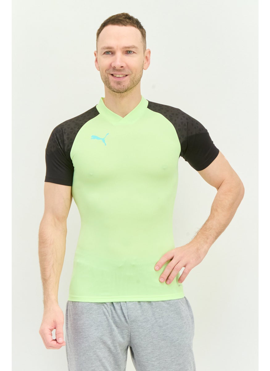 PUMA Men Slim Fit Short Sleeve Training T-shirts, Light Green/Black  - Image 1