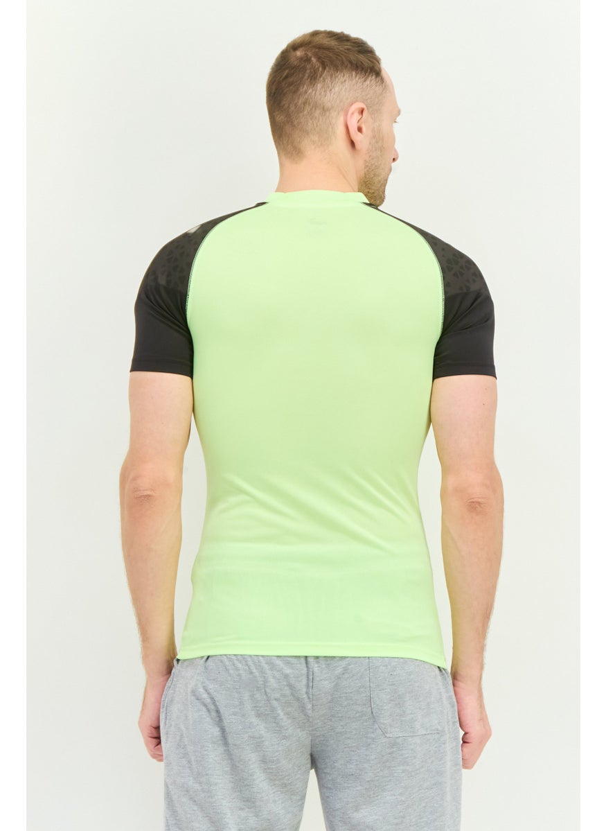 PUMA Men Slim Fit Short Sleeve Training T-shirts, Light Green/Black  - Image 3