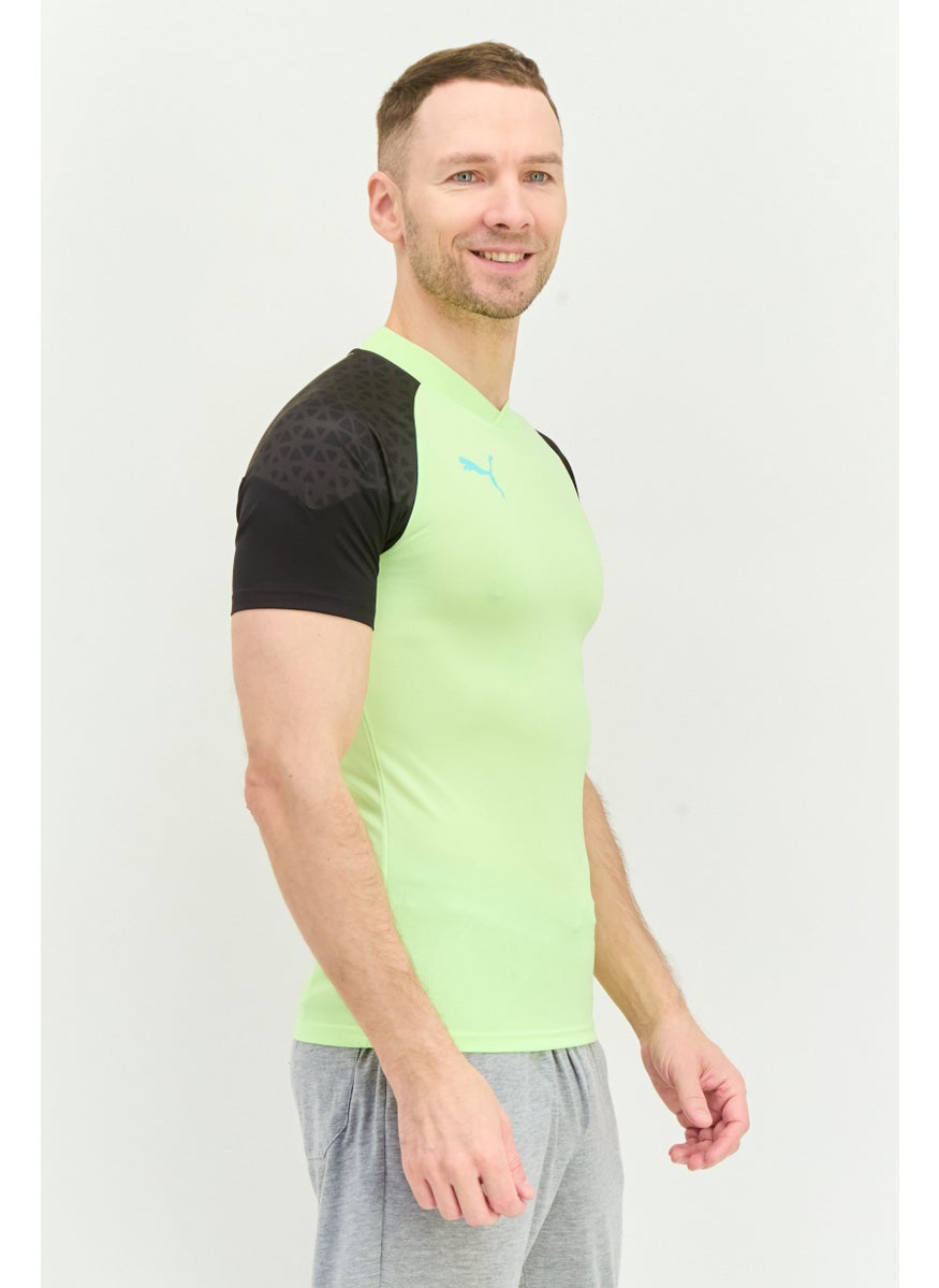 PUMA Men Slim Fit Short Sleeve Training T-shirts, Light Green/Black  - Image 2
